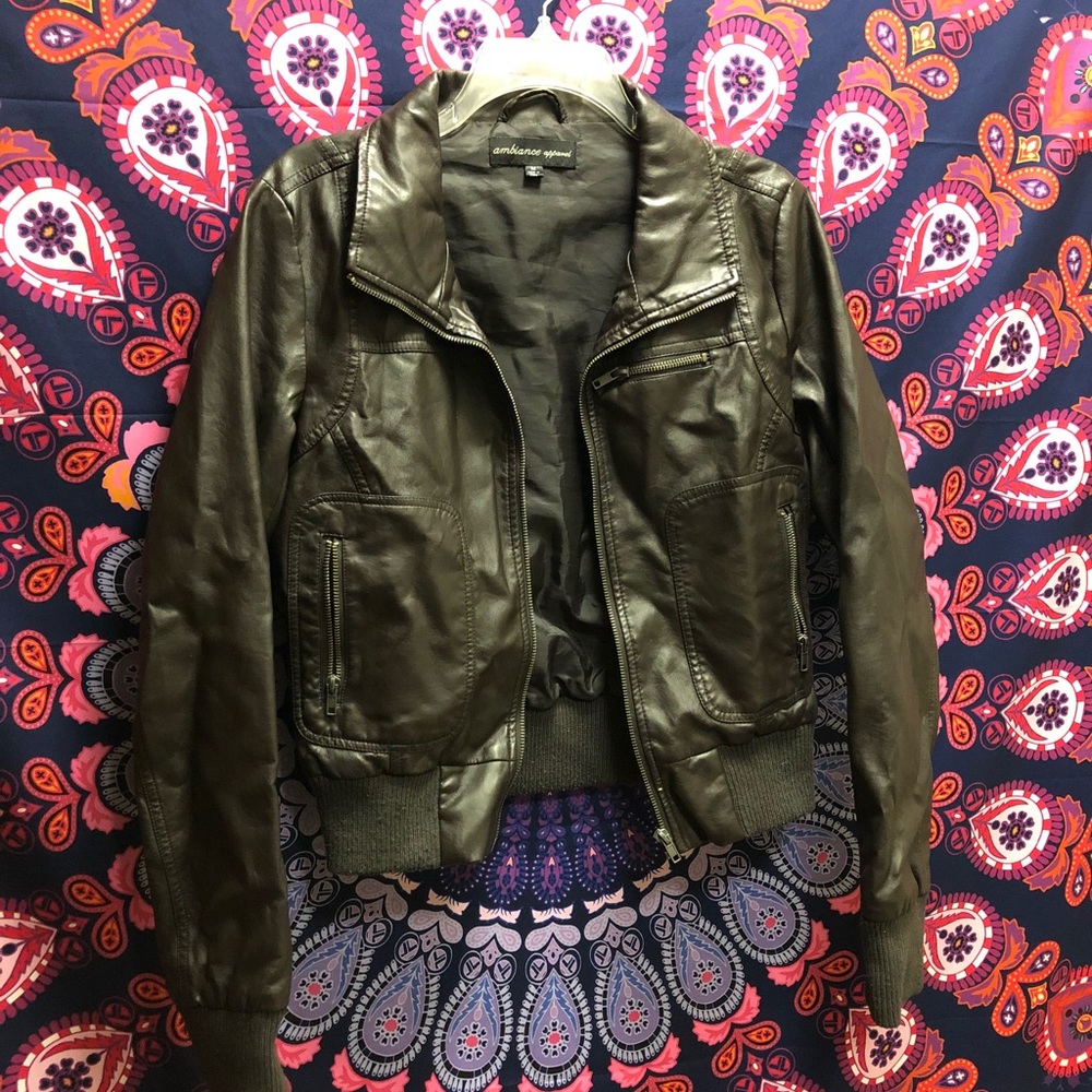 Brown Faux Leather Jacket